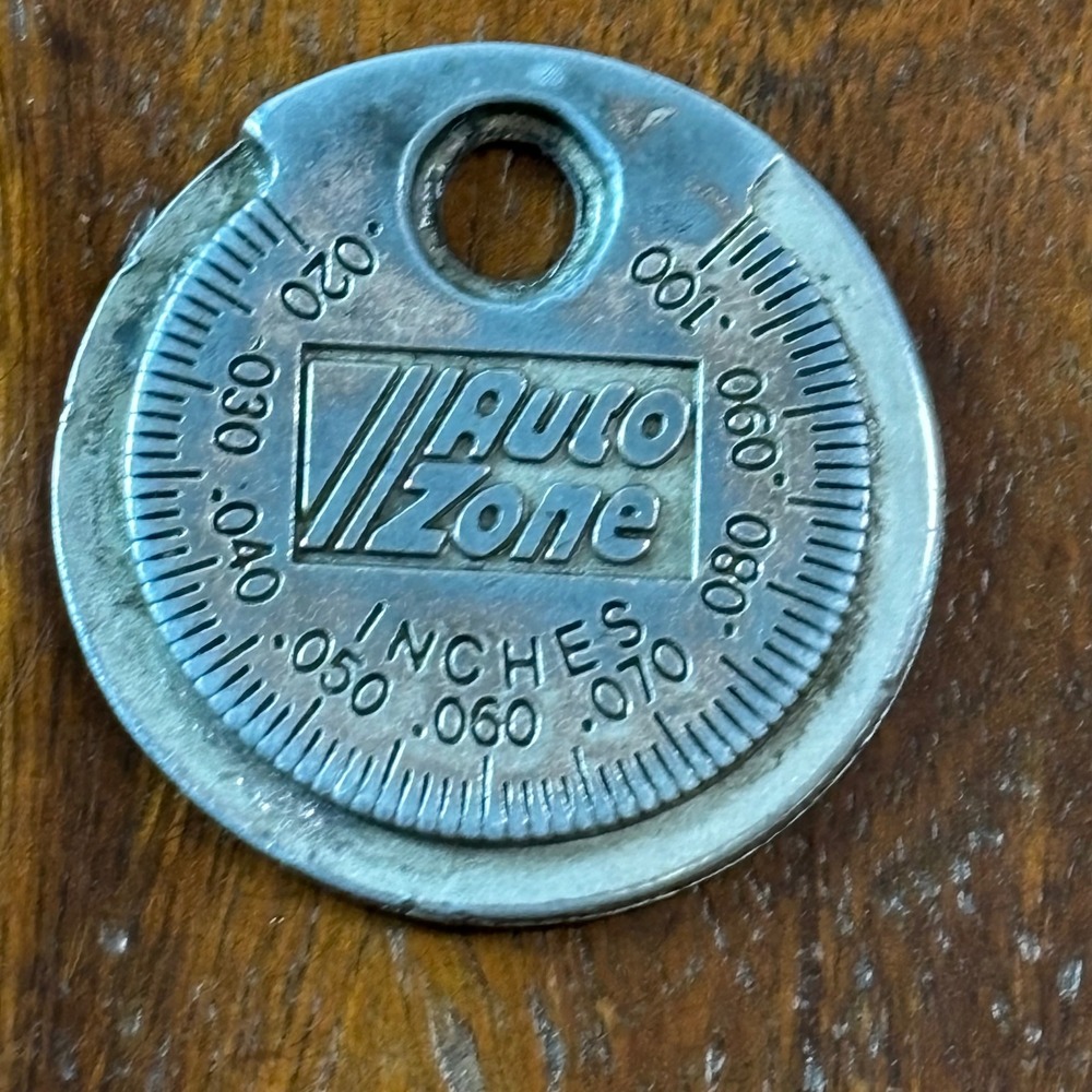 AutoZone Spark Plug Gap Tool No 2101 Silver Metal Circular Gauge Inches Metric